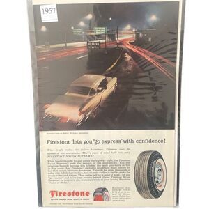 Vintage 1957 Firestone Go Express With Confidence Ad Advertisement